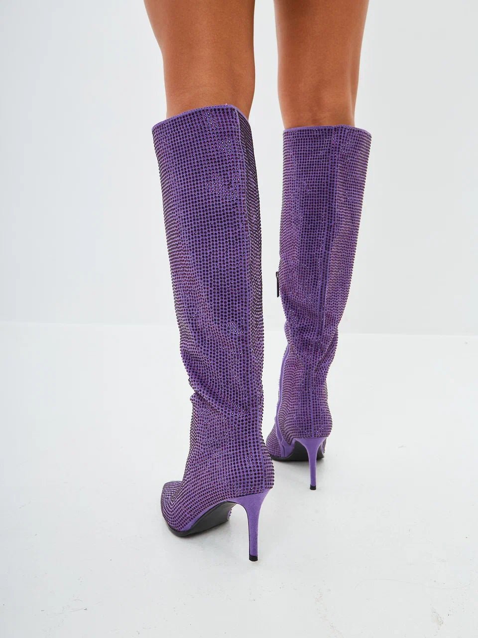 Knee-high Jewel embellishment boots - Cesare Gaspari - Knee High Boots