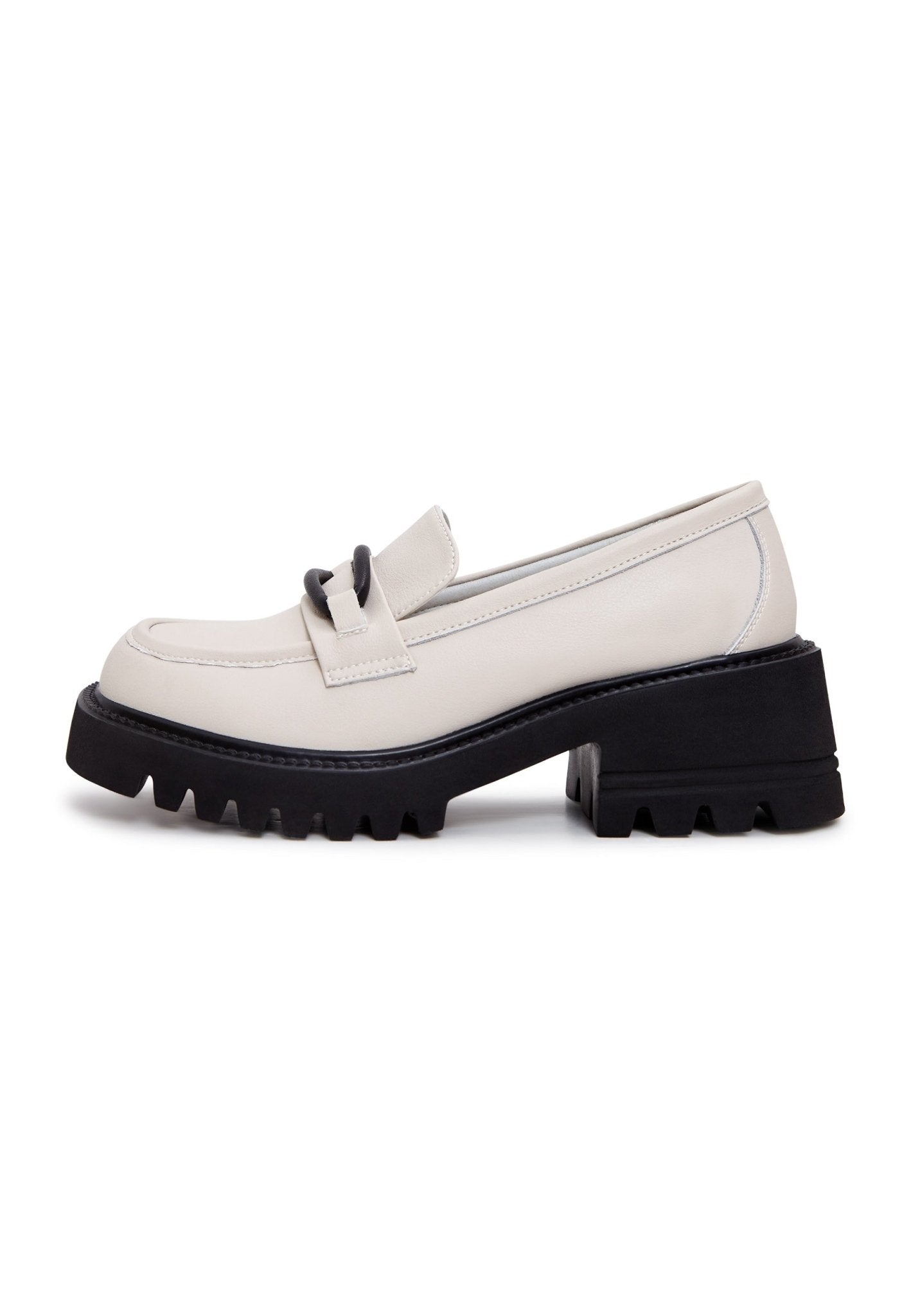 Leather Classic Block Heel Loafers - Cesare Gaspari - Loafers