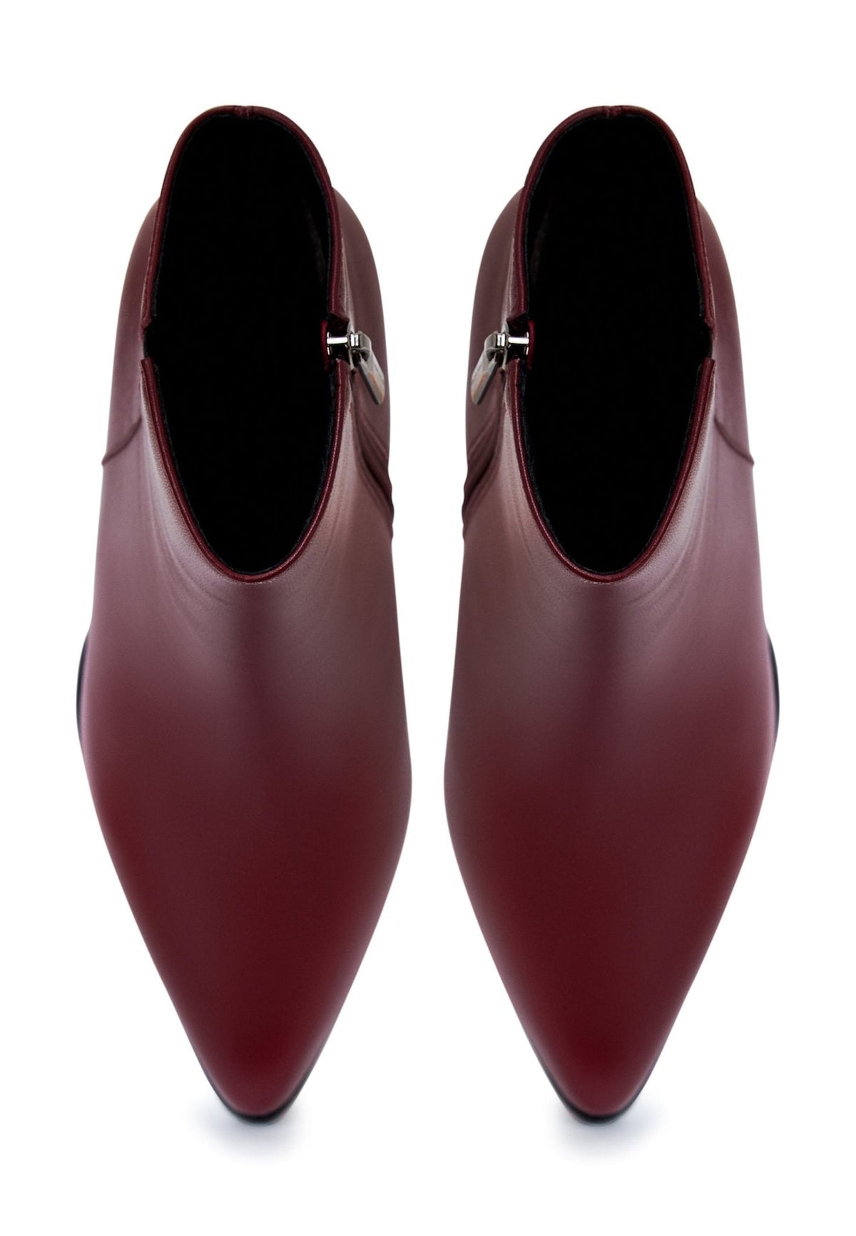 Elevated Leather Heeled Boots - Bordeaux