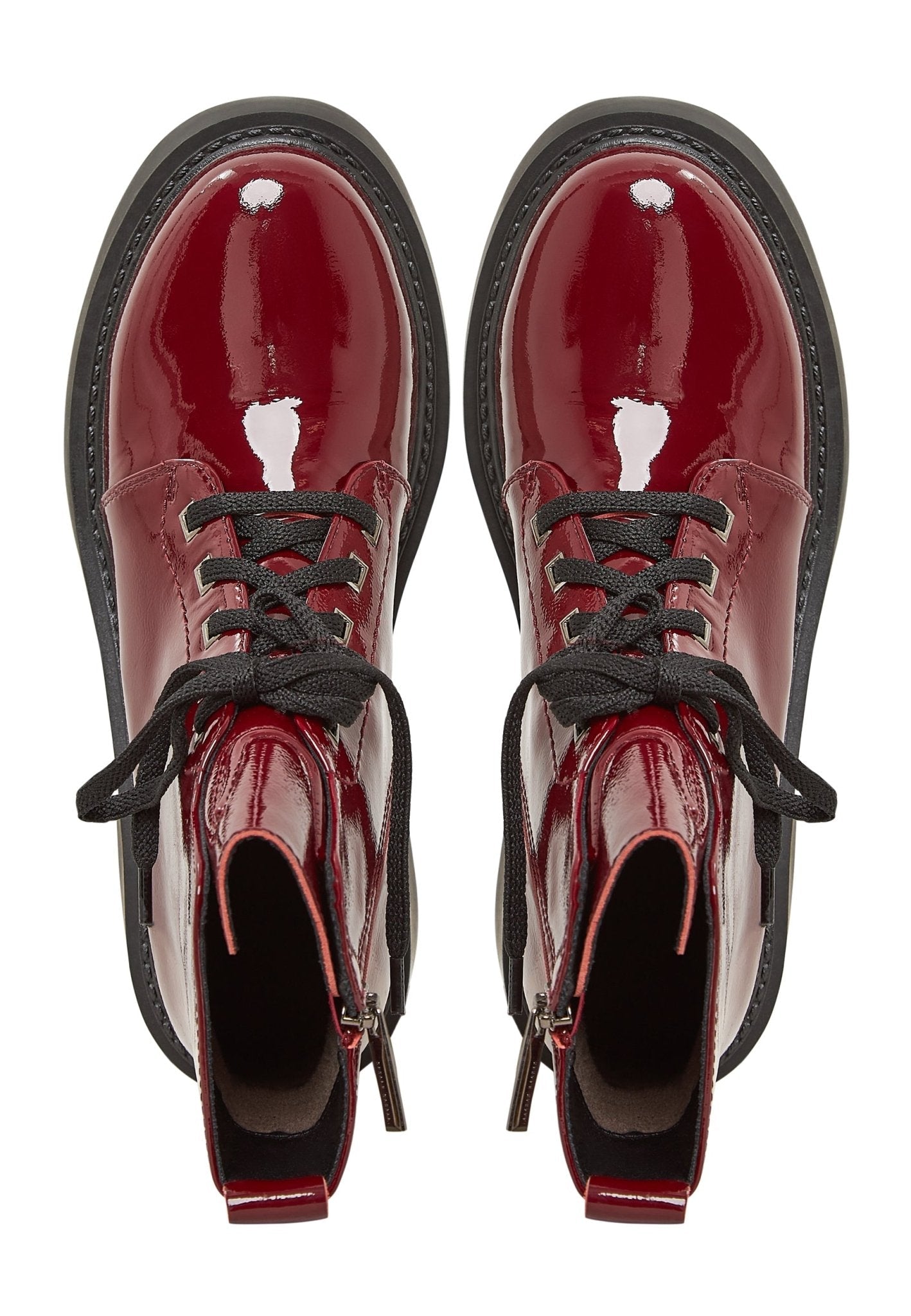 Patent Leather Lace-Up Ankle Boots - Cesare Gaspari - Ankle Boots