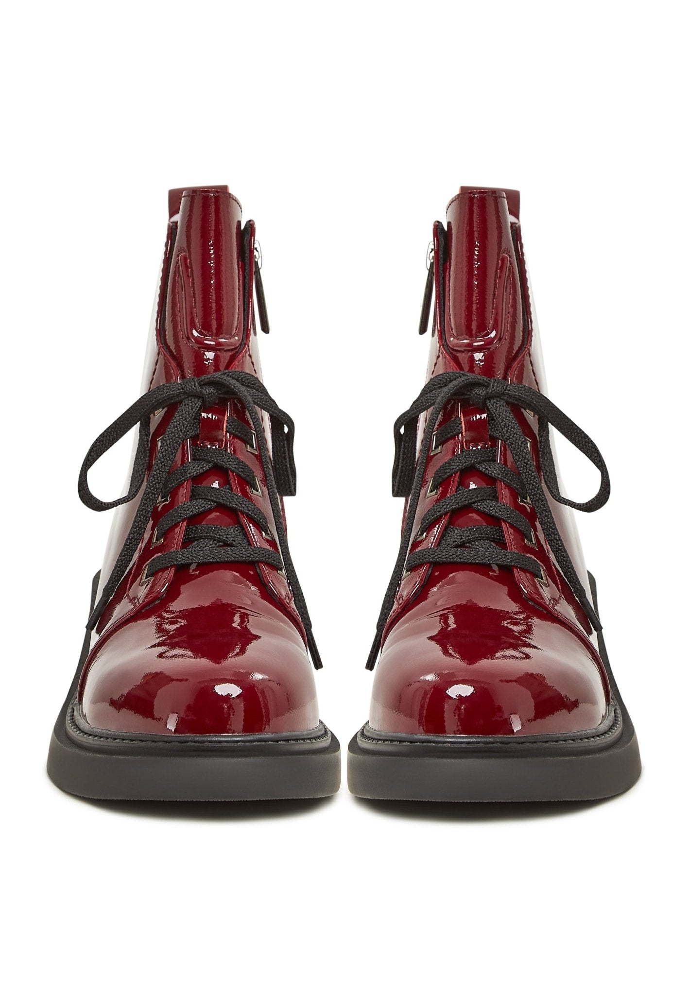 Patent Leather Lace-Up Ankle Boots - Cesare Gaspari - Ankle Boots