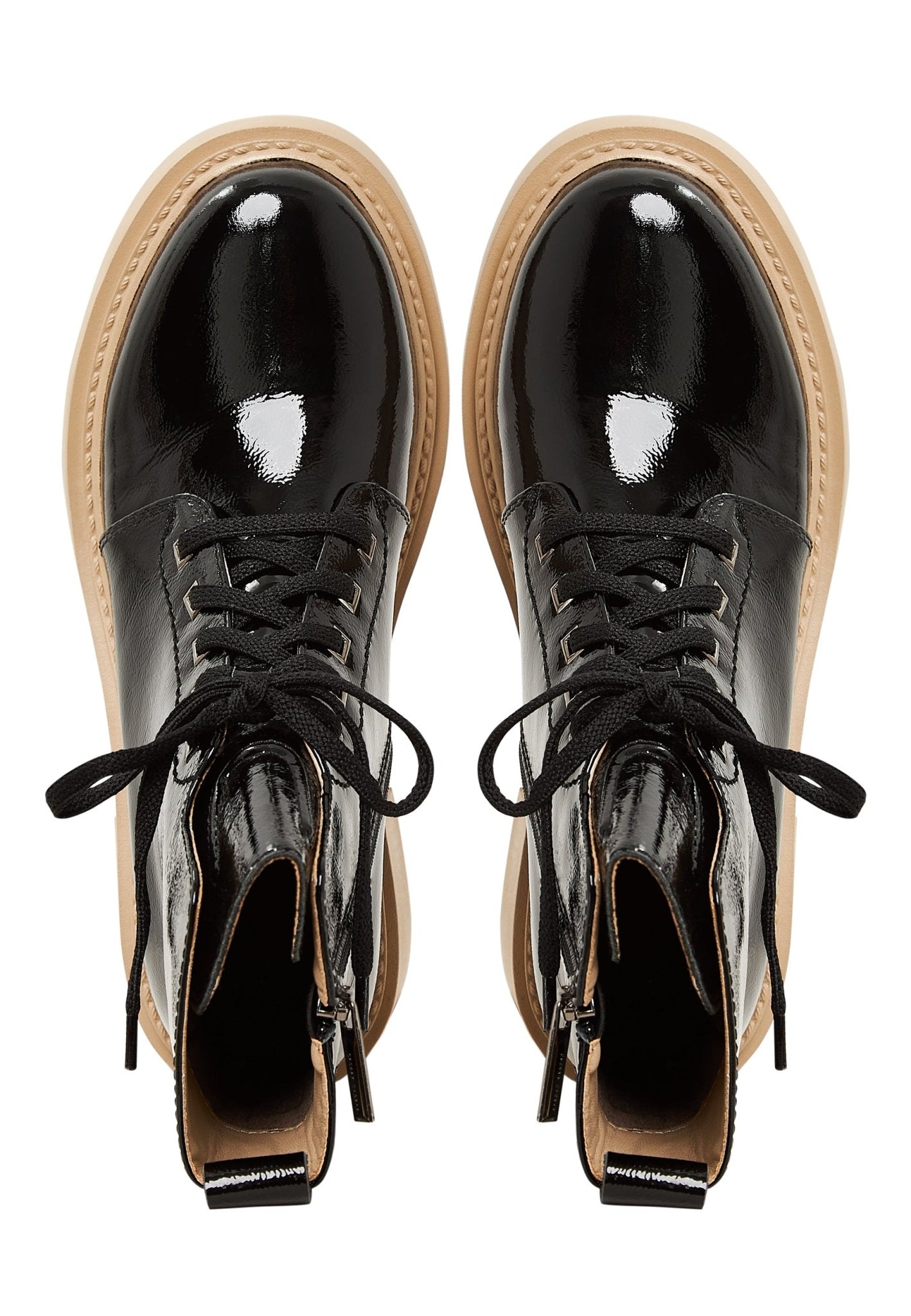 Patent Leather Lace-Up Ankle Boots - Cesare Gaspari - Ankle Boots