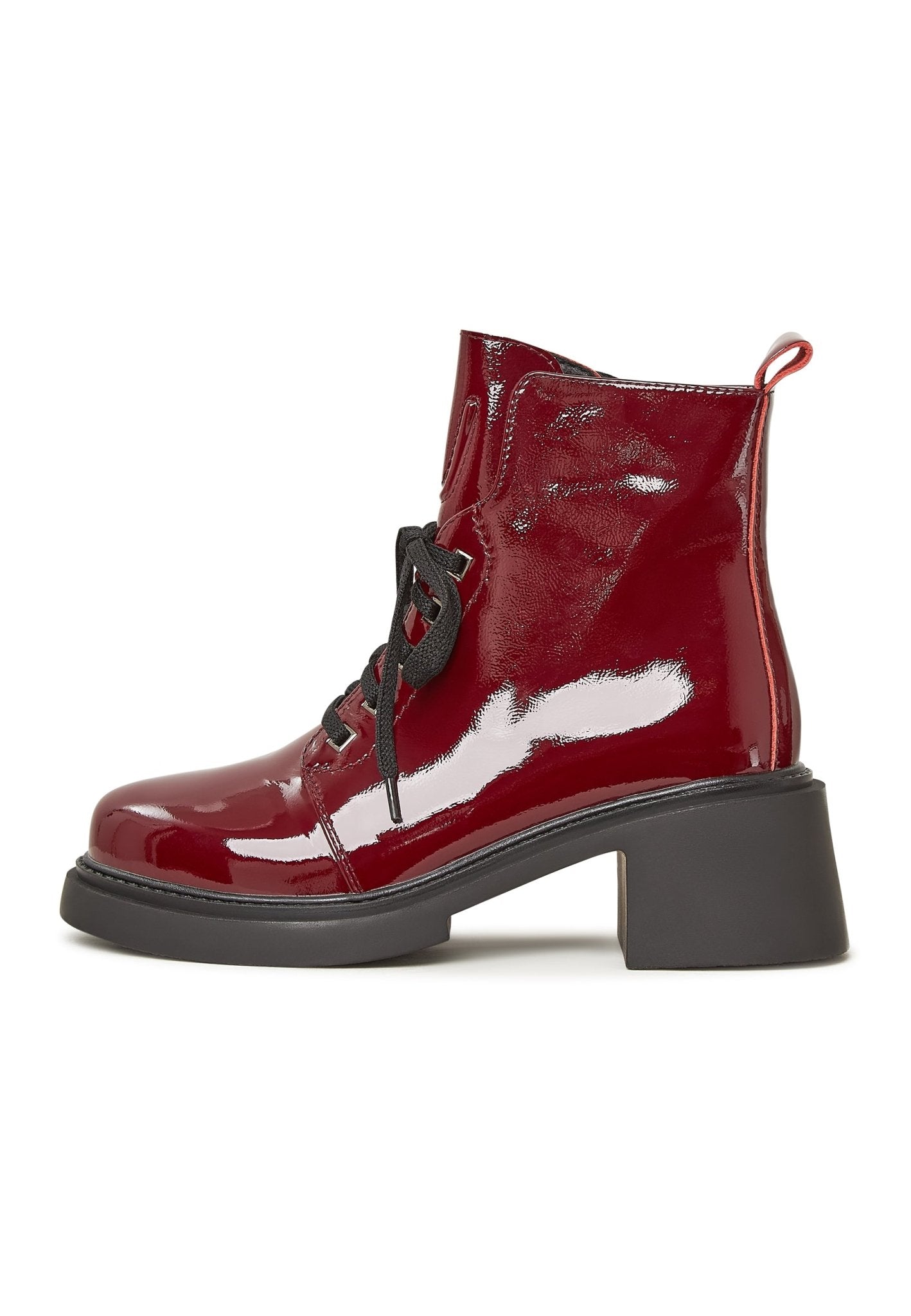 Patent Leather Lace-Up Ankle Boots - Cesare Gaspari - Ankle Boots