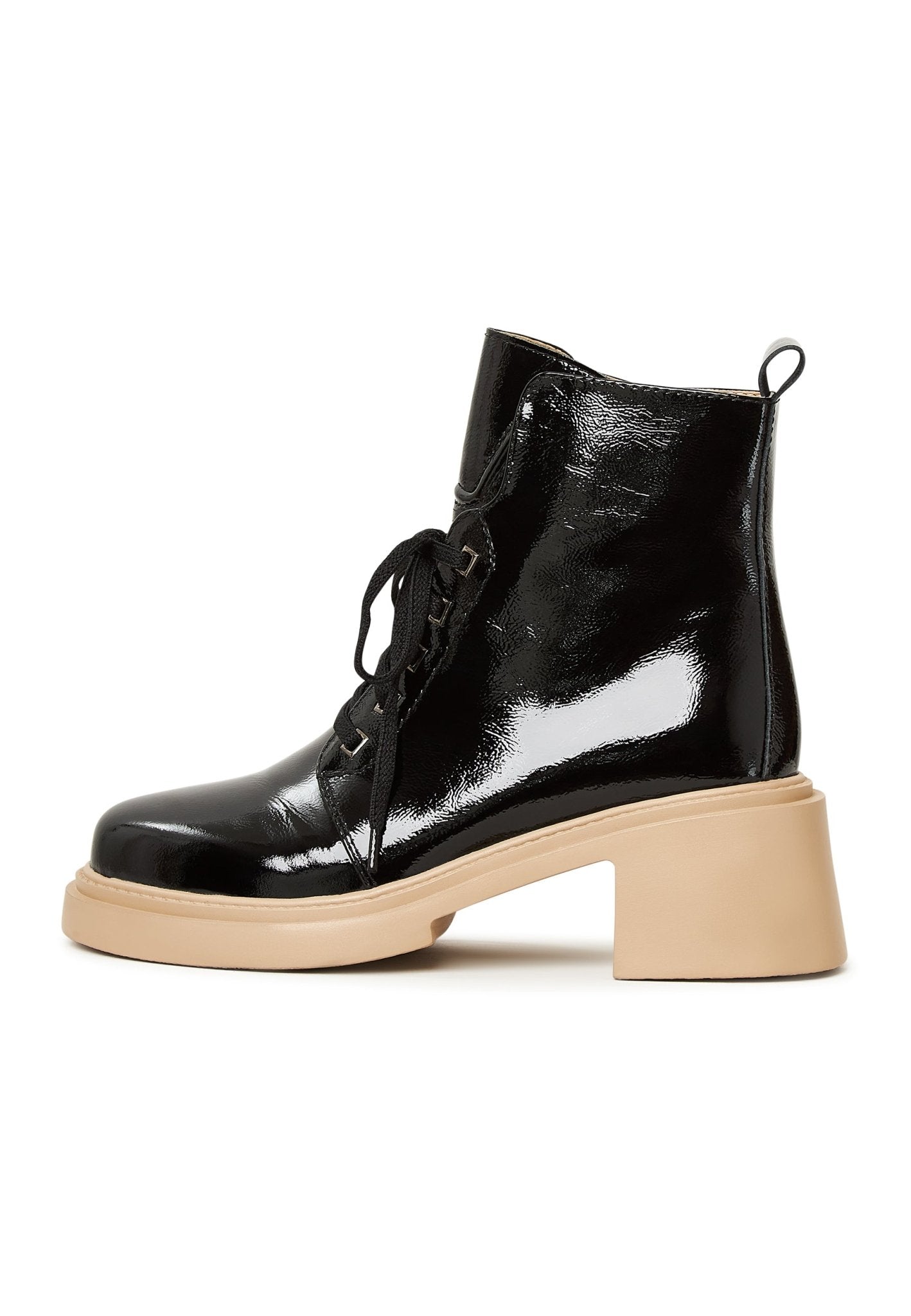 Patent Leather Lace-Up Ankle Boots - Cesare Gaspari - Ankle Boots