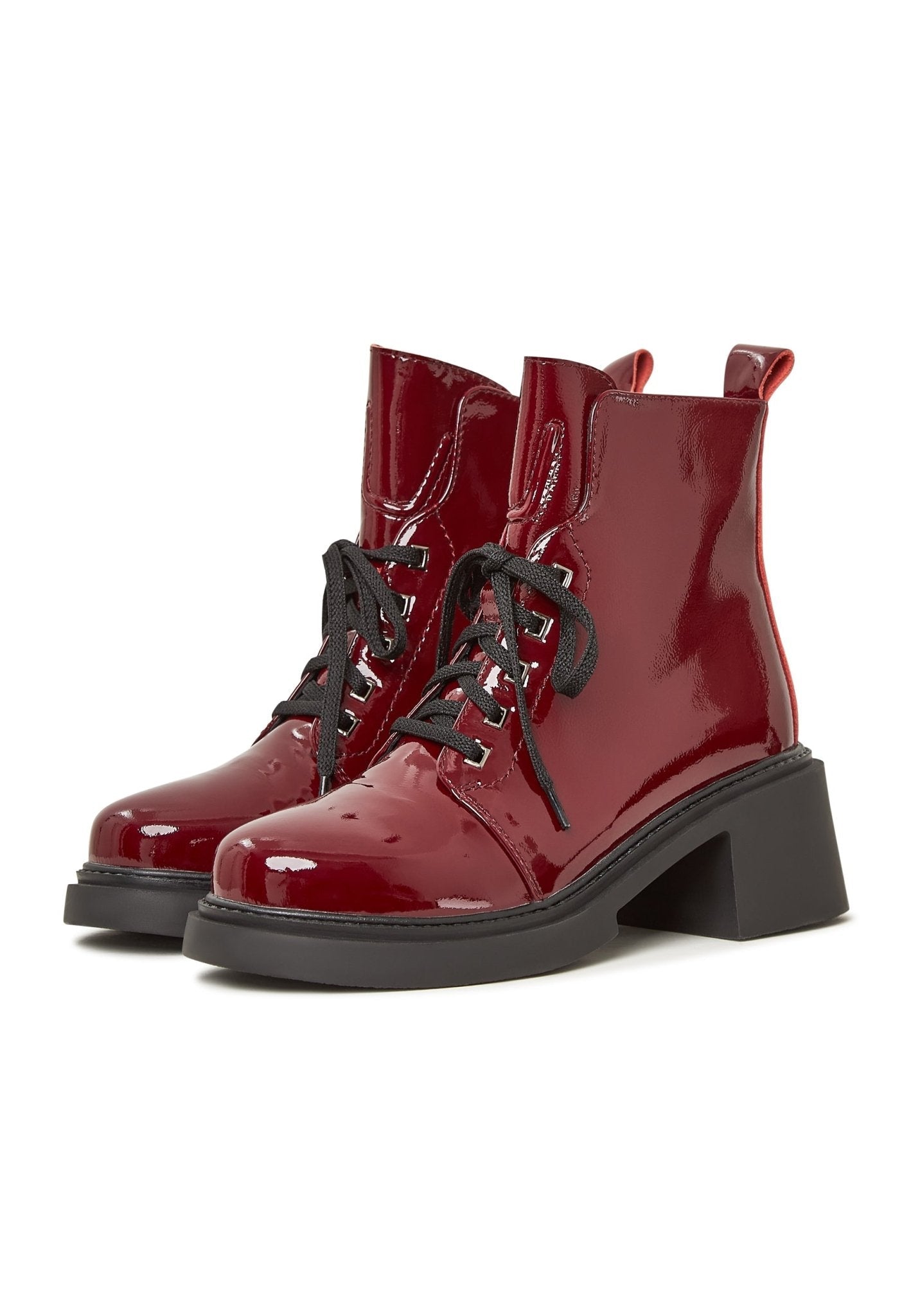 Patent Leather Lace-Up Ankle Boots - Cesare Gaspari - Ankle Boots