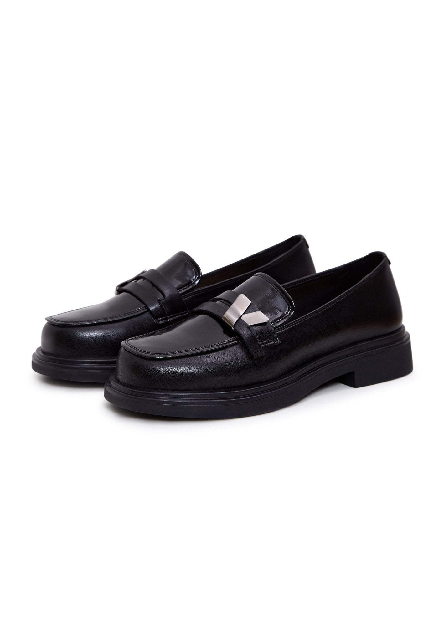 Round Tip Block Heel Loafers - Cesare Gaspari - Loafers