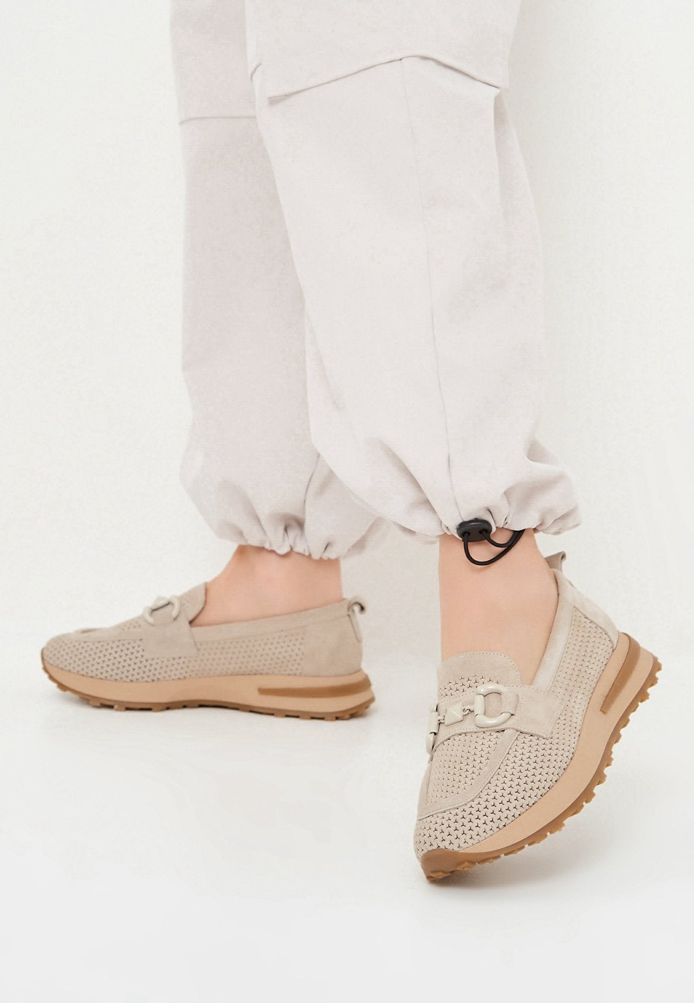 Suede Laser Cut Loafers - Cesare Gaspari - Loafers