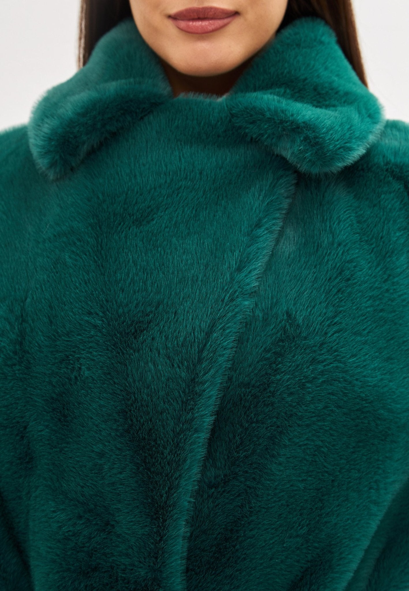 Two tone Faux Fur long winter coat - Cesare Gaspari - Clothes