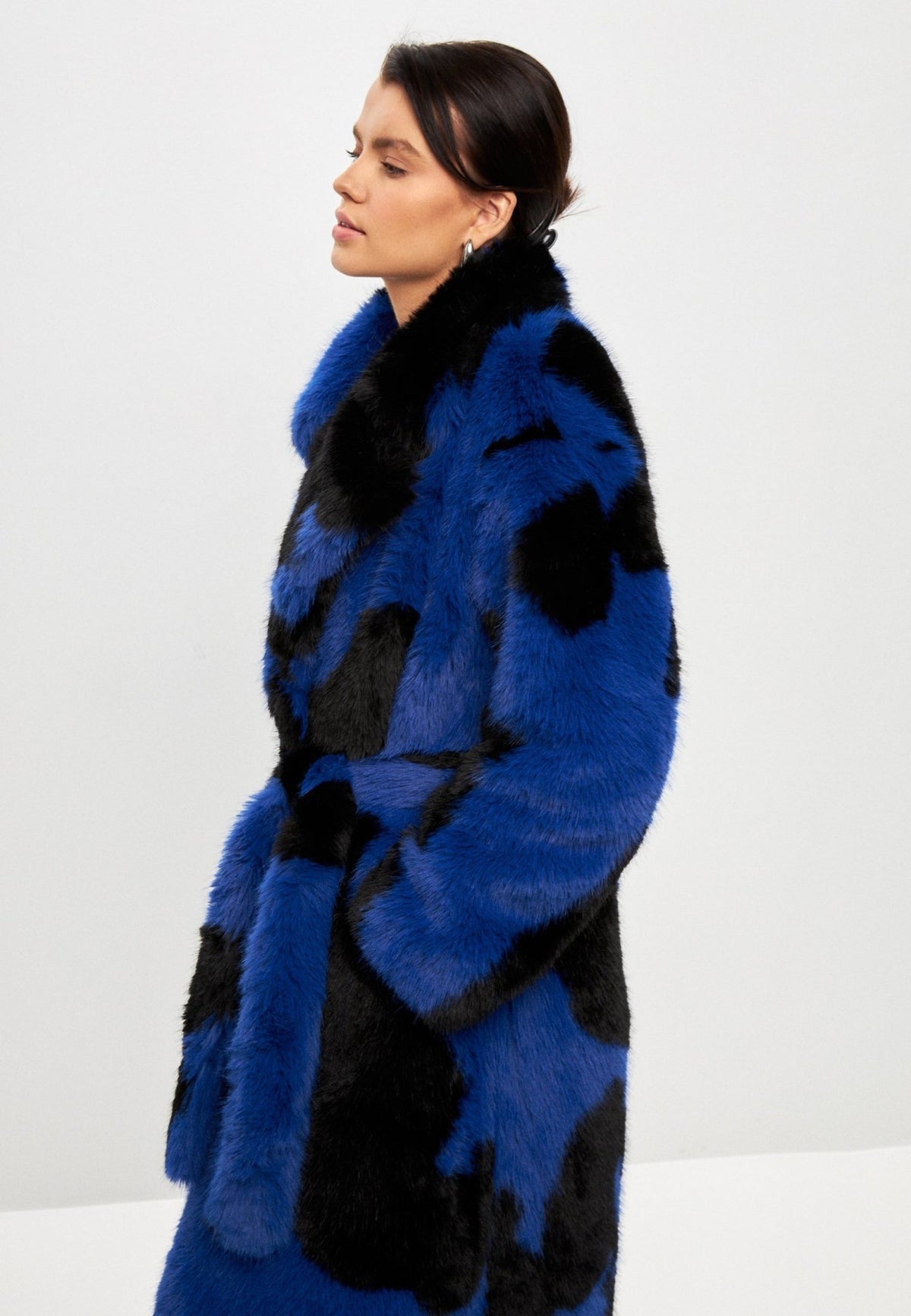 Winter Faux Fur Coat Juana- Blue