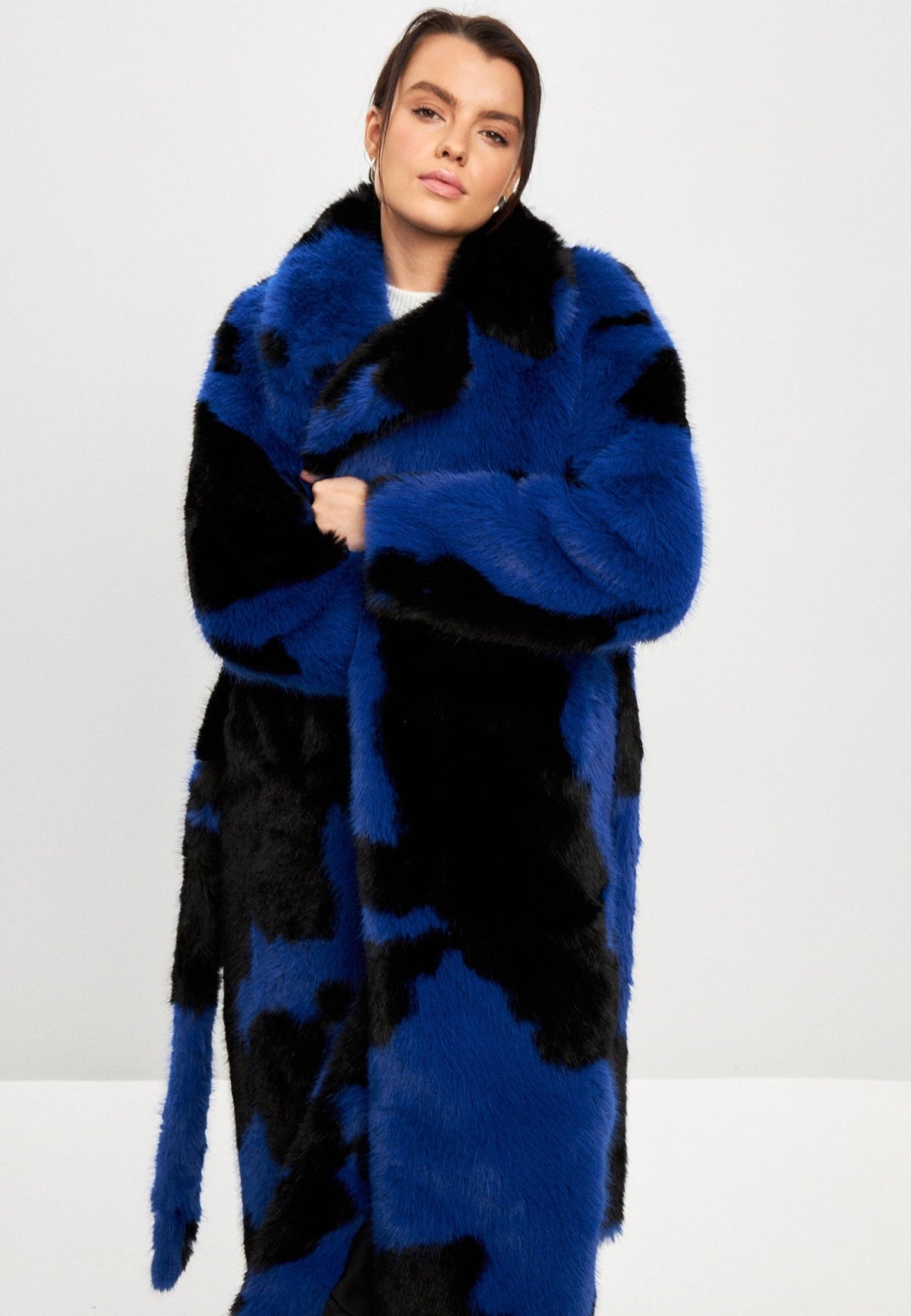 Winter Faux Fur Coat Juana- Blue