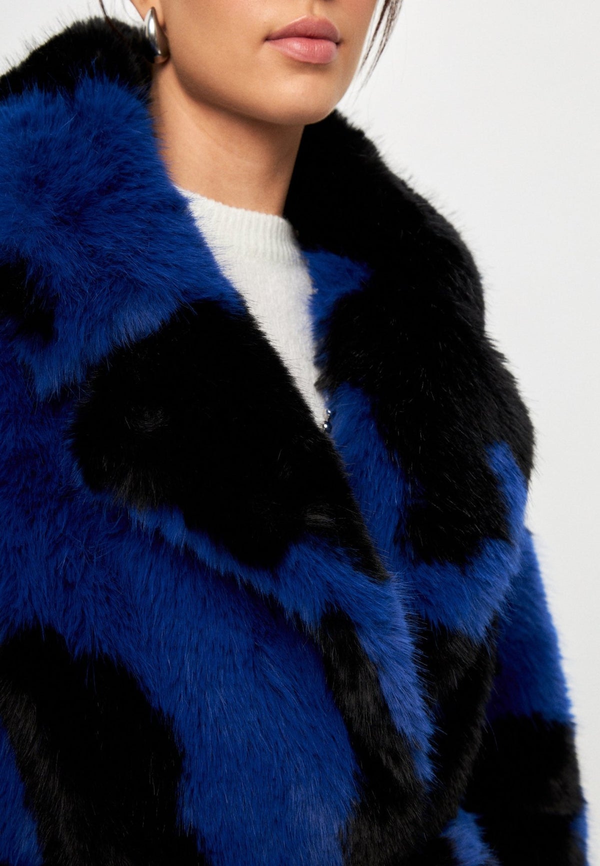 Winter Faux Fur Coat Juana- Blue