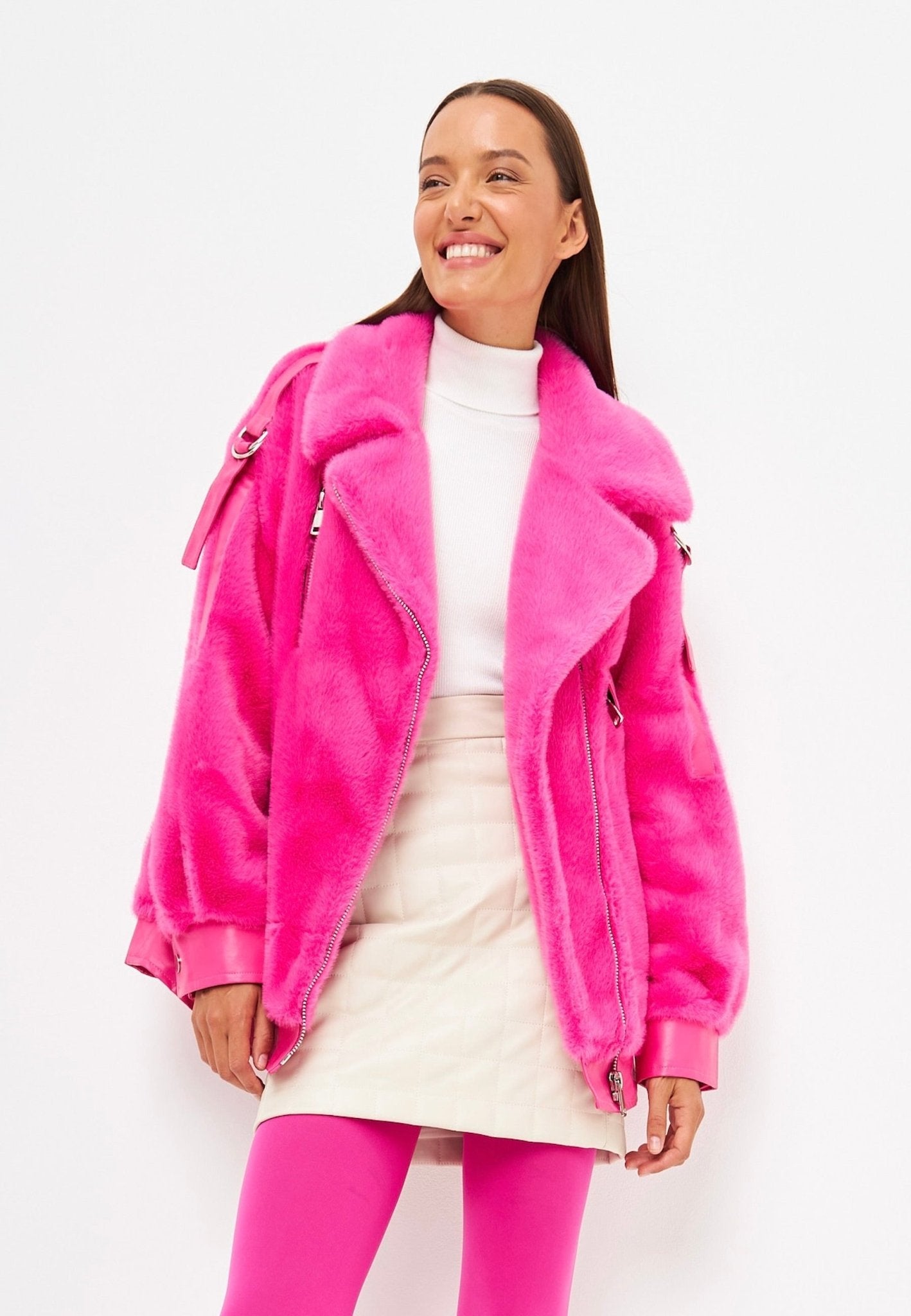 Winter Colourful faux Fur Jacket - Cesare Gaspari - Clothes