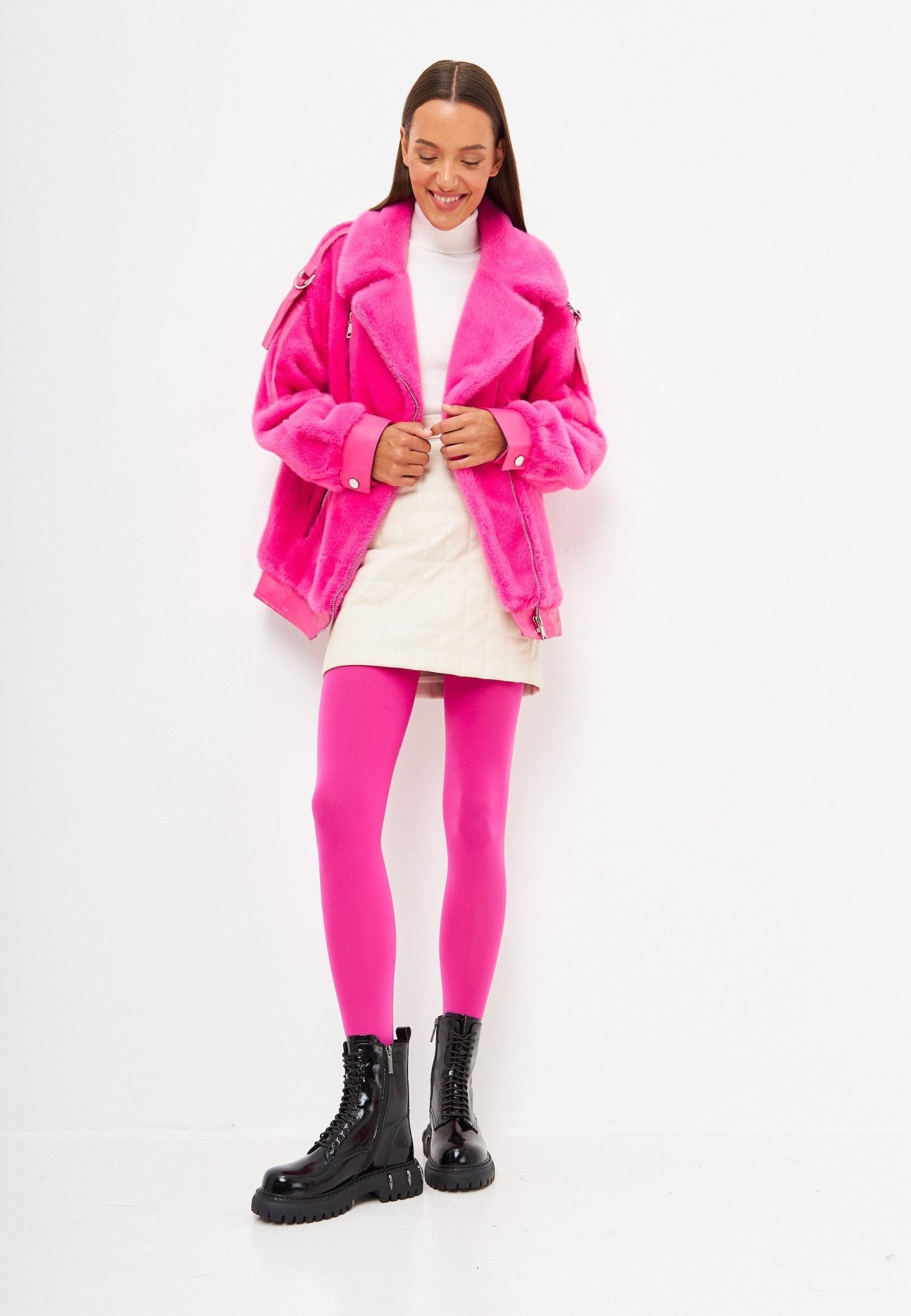 Winter Colourful faux Fur Jacket - Cesare Gaspari - Clothes