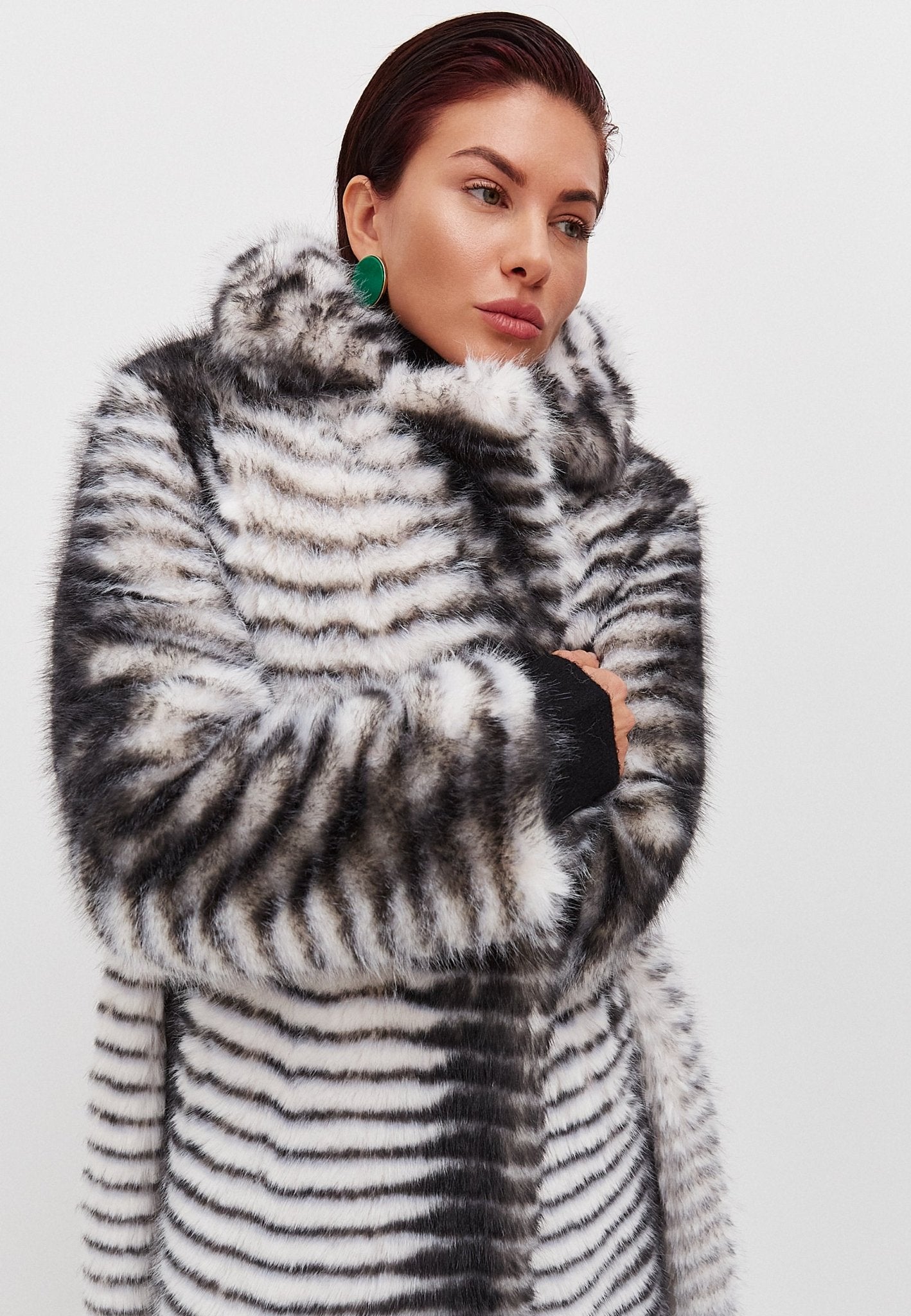 Winter Faux Fur Belted Long Coat - Cesare Gaspari - Clothes